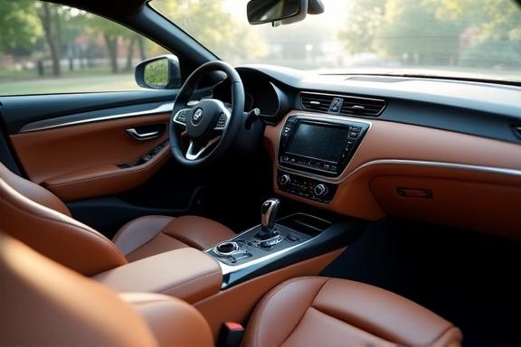 Pristine car interior after deep cleaning.