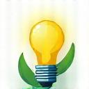 Energy efficient lightbulb icon